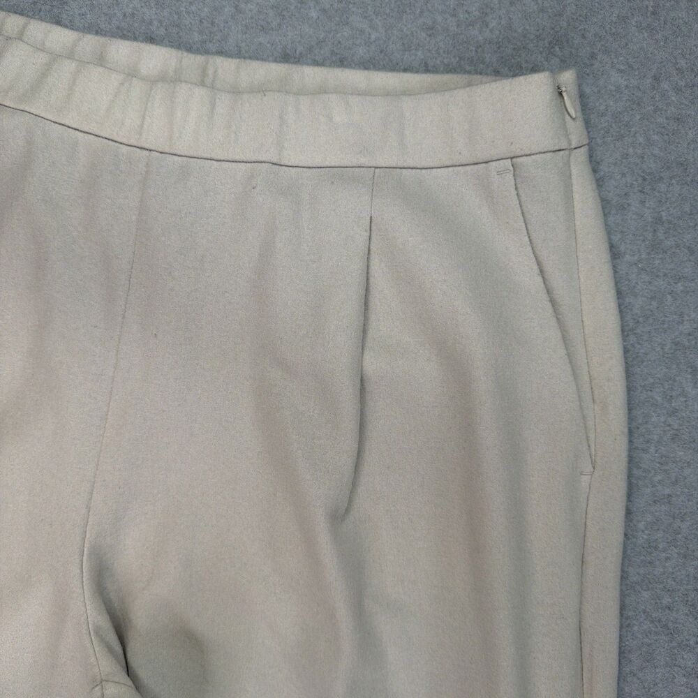 Eileen Fisher Wool Wide Leg Pants Large Ivory Elastic Waist Capsule Minimalist - Picture 8 of 16